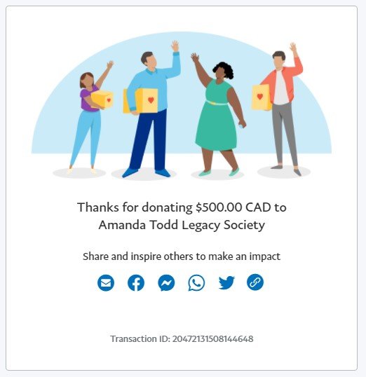 amanda todd legacy society donation 